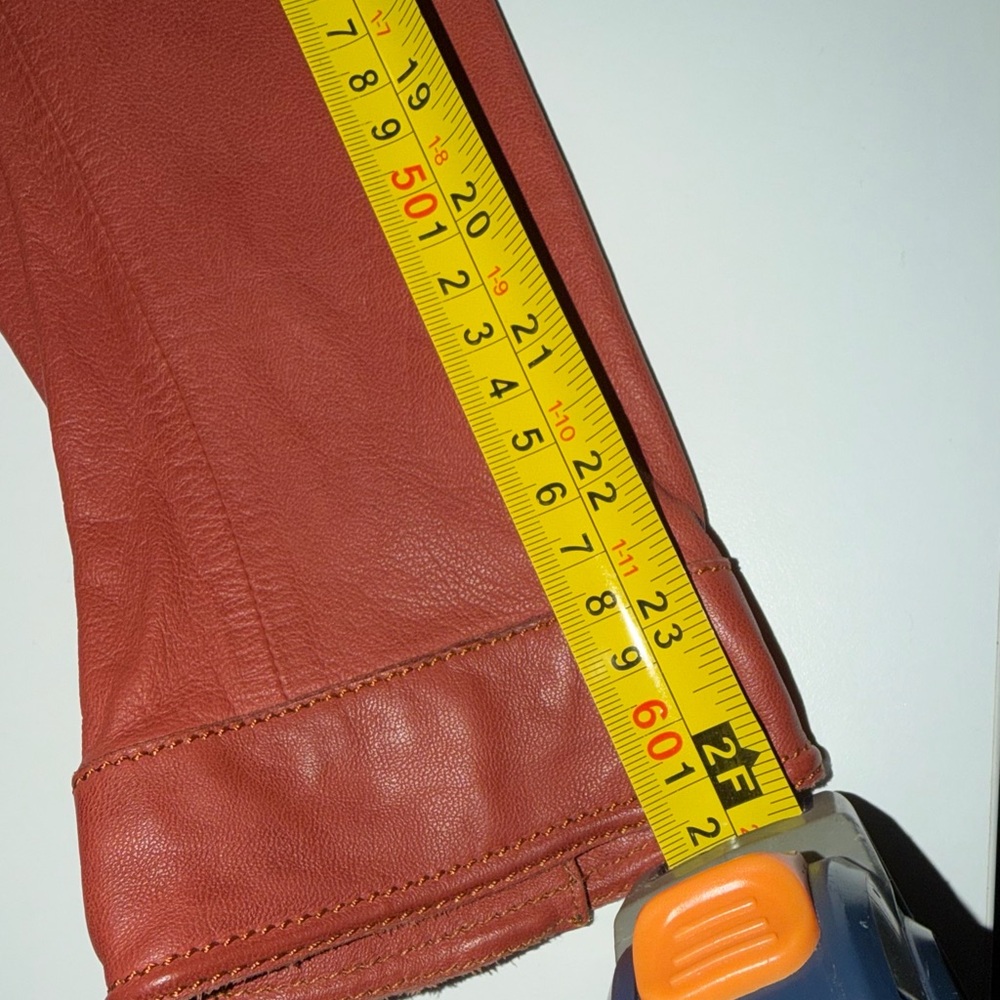 Jakett...etc. Washed Leather Button Front Jacket in Rust - Size Small - Picture 10 of 11